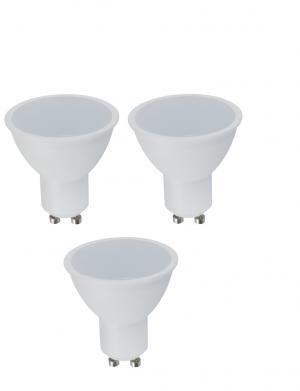 6W GU10 LED BULB 6000K 3PK WHT
