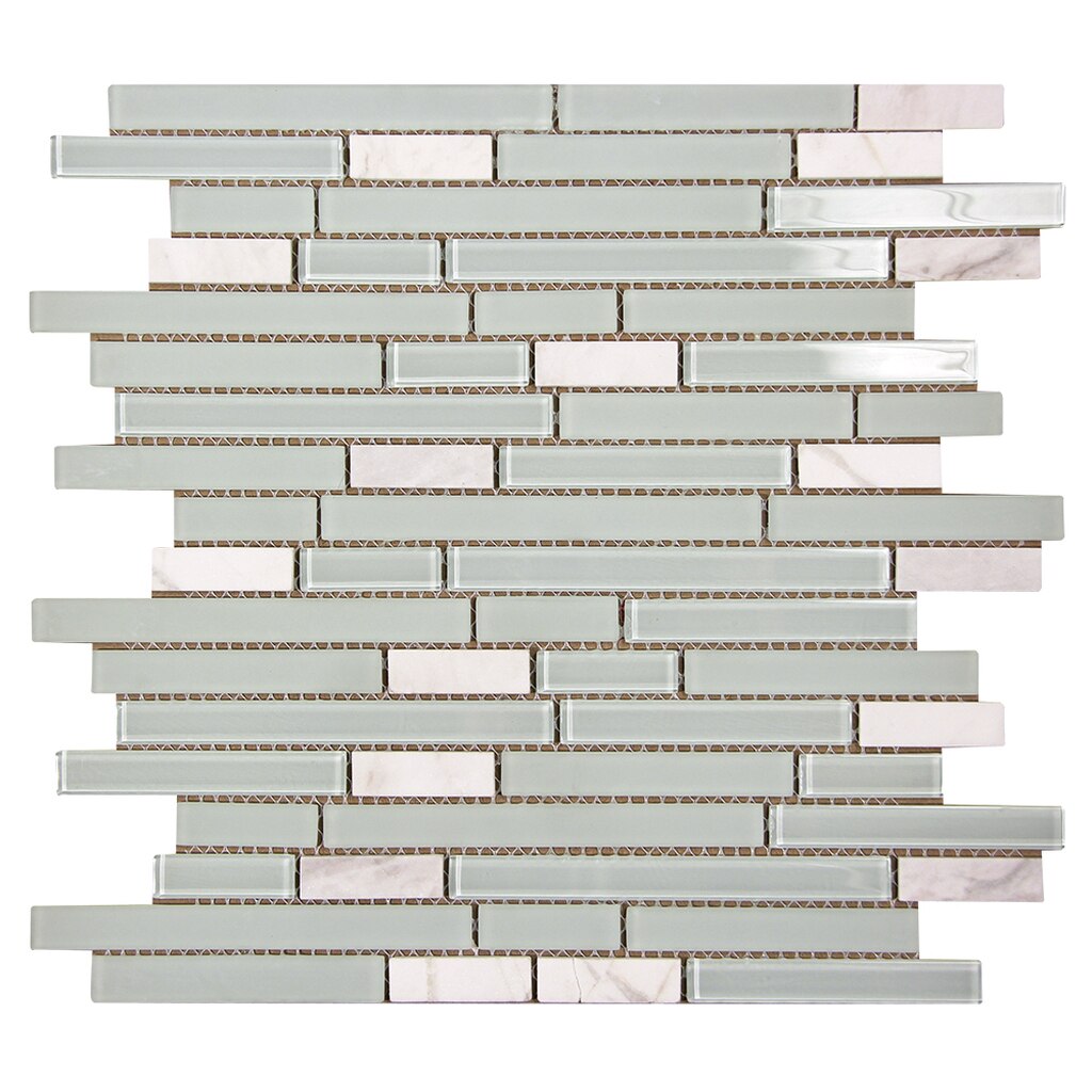12X12 GD WHITE GLASS MOSAIC TILE