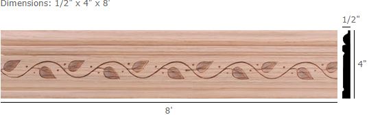 1/2X4X8' OAK VINE BASE
