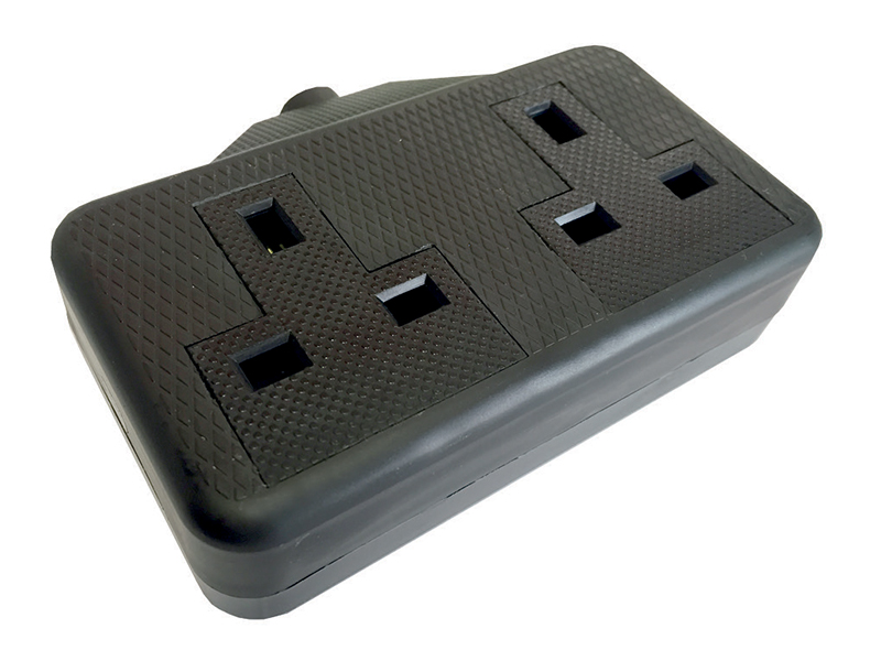 13A BLK 2G RUBBER EXT SOCKET TWN