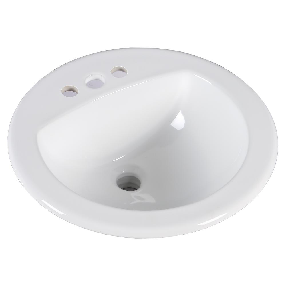 20"X17" OVAL DRP IN WHT 4" O/C