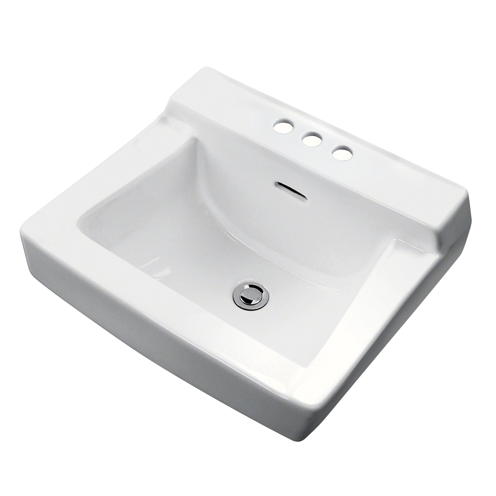 19X17 WALL HNG BSN WHT 4"0/C