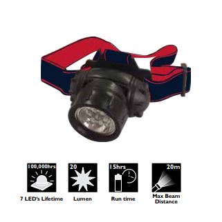 HEAD LIGHT 7LED 3AAA BAT