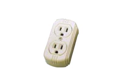 DBL SOCKET W/GROUND IVORY