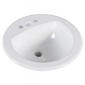 20"X17" OVAL DRP IN WHT 4" O/C