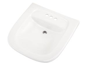 T-19"X17" FACE BASIN 4"OC WHT
